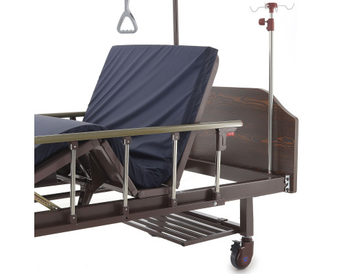 Кровать медицинская механическая для лежачих больных Е-8 (MM-2024Н-02) (2 функции) ЛДСП с полкой и обеденным столиком